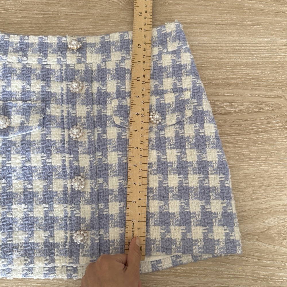 Amanda Uprichard XS Oleander Mini Skirt Lennox Tweed Lavender Preppy Spring - Picture 7 of 7